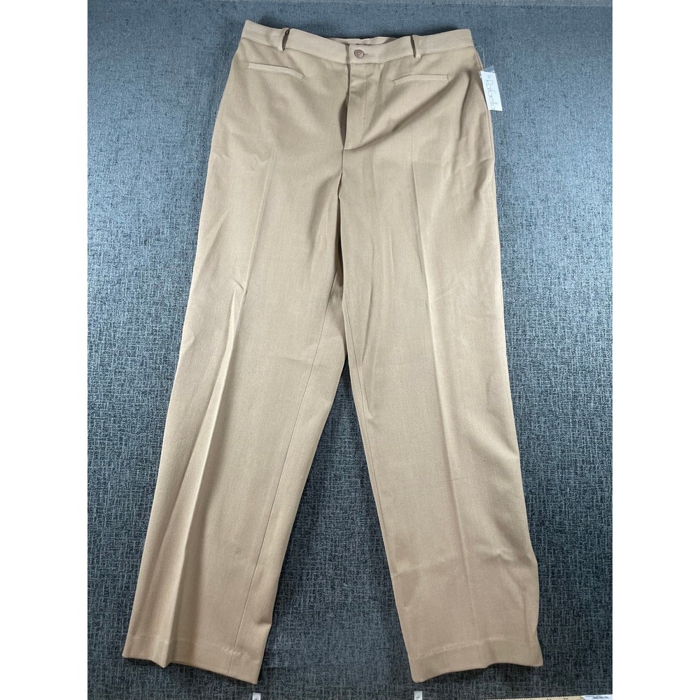 Rafaella Womens Camel Tan Textured Stretch Dress Pants Size 14 NWT YRN216
